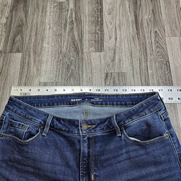 Old Navy Jeans Womens 14 Blue Mid Rise Kicker Boot Cut Stretch Denim Casual - Picture 7 of 11